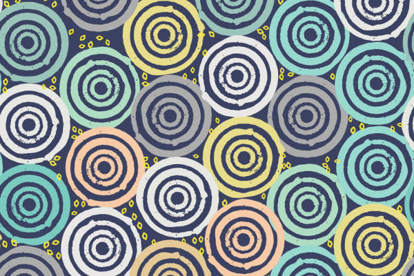 几何圆圈拼接矢量图服装纺织面料数码印花花型素材