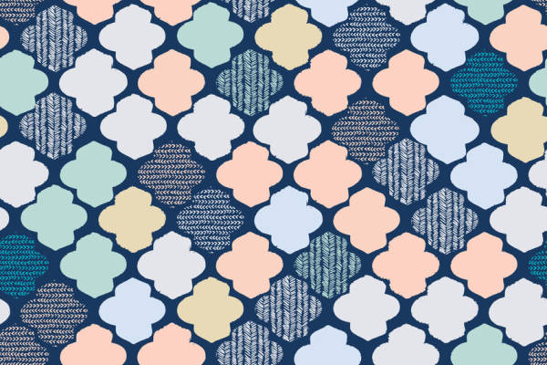 几何多彩菱形多边形印花矢量图服装纺织面料数码印花花型素材