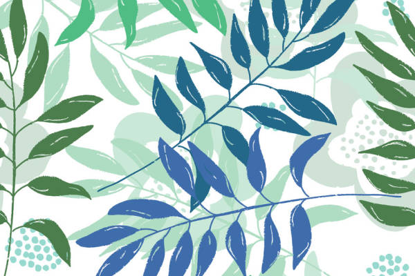 植物叶子印花矢量图服装纺织面料数码印花花型素材