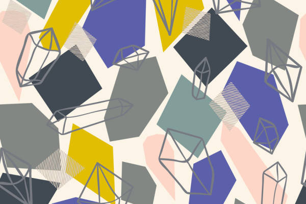 多彩几何图案拼接矢量图服装纺织面料数码印花花型素材