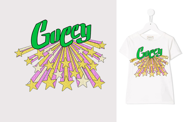 字母星星矢量图服装裁片T恤烫图印花花型素材