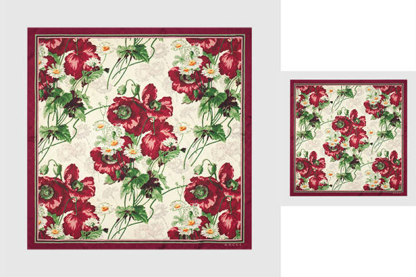 几何花卉印花矢量图方巾丝巾印花花型素材