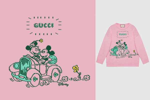 几何字母GUCCI米奇印花矢量图服装裁片T恤烫图印花花型素材