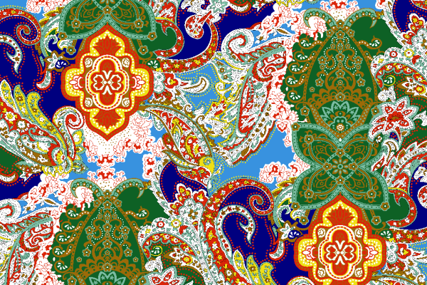 复古几何腰果花纹矢量图服装纺织面料水印数码印花金昌花型素材