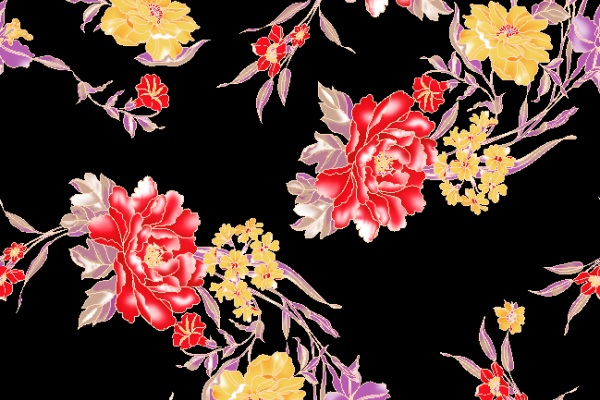 几何植物牡丹花印花矢量图服装纺织面料水印数码印花金昌花型