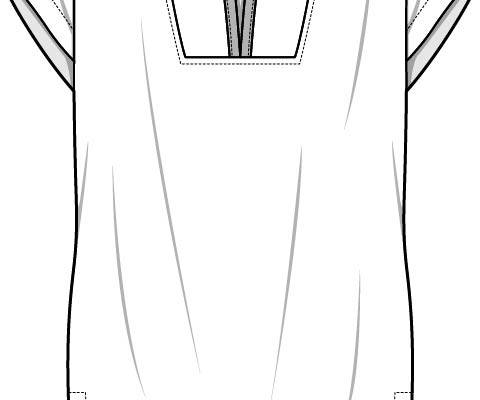 女士短袖长T服装设计矢量图