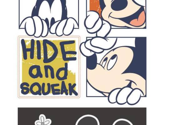 卡通动漫迪士尼米奇印花矢量图服装裁片T恤烫图印花花型素材