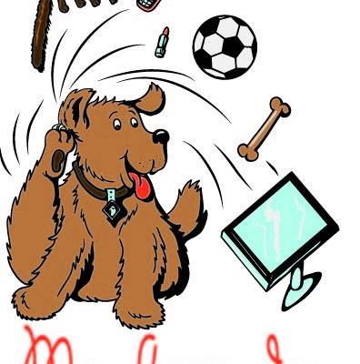 动物小狗字母矢量图服装裁片T恤烫图印花花型素材