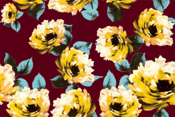 植物牡丹花卉印花矢量图服装纺织面料数码印花花型素材