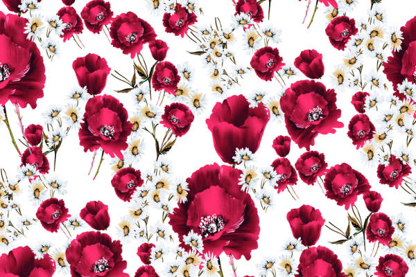 几何花卉菊花印花矢量图服装纺织面料数码印花花型素材