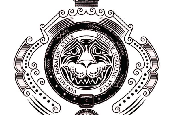 皇冠几何拼接图案印花矢量图服装裁片T恤烫图印花花型素材