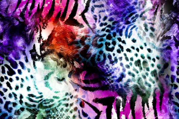 幻彩豹纹印花图案服装纺织面料数码印花花型素材