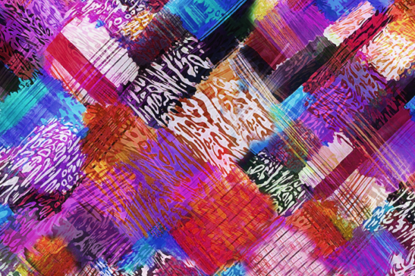 几何多彩线条拼接印花图案服装纺织面料数码印花花型素材