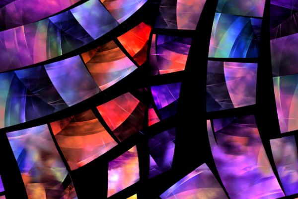 霓虹几何图案拼接印花矢量图服装纺织面料数码印花花型素材