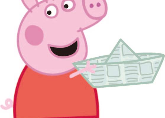 小猪佩奇纸船印花矢量图服装裁片T恤烫图印花花型素材