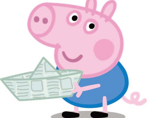 小猪佩奇纸船印花矢量图服装裁片T恤烫图印花花型素材