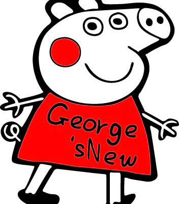 小猪佩奇字母印花矢量图服装裁片T恤烫图印花花型素材