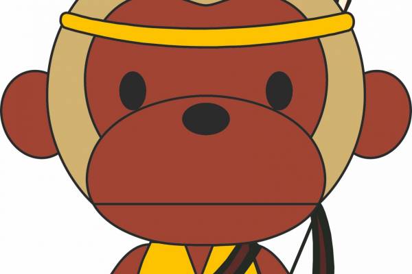 可爱卡通猴子服装裁片T恤印花烫图印花花型素材