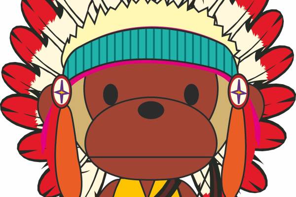 可爱卡通猴子服装裁片T恤印花烫图印花花型素材