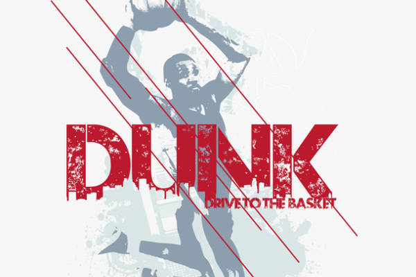 人物篮球运动员字母印花矢量图服装裁片T恤烫图印花花型素材