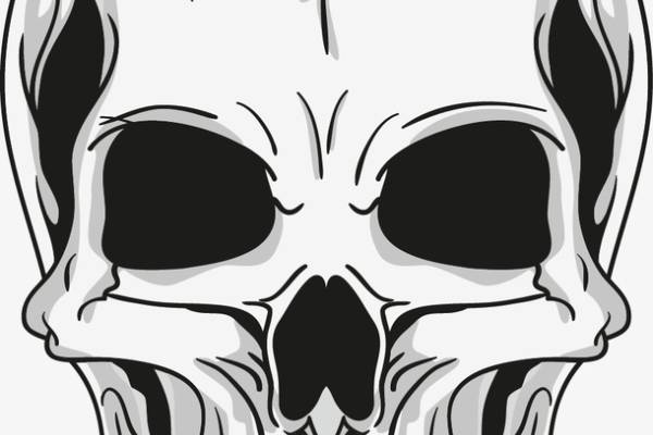 几何骷髅头印花矢量图服装裁片T恤烫图印花花型素材