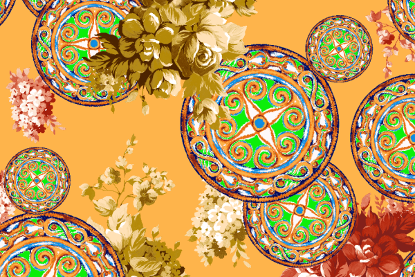 几何图案植物花卉拼接印花矢量图服装纺织面料水印数码印花金昌花型素材