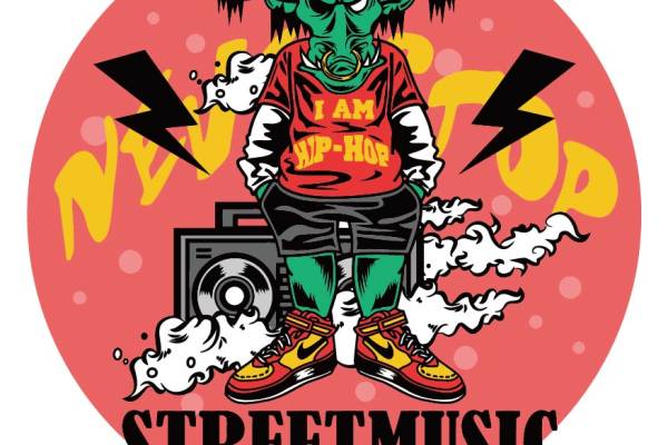 几何圆形背景闪电字母动物牛印花矢量图服装裁片T恤烫图印花花型素材