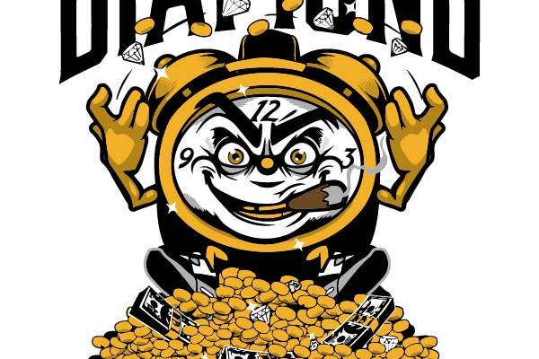 卡通人物金钱钻石字母印花矢量图服装裁片T恤烫图印花花型素材