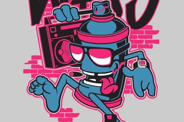 卡通人物滑板印花矢量图服装裁片T恤烫图印花花型素材