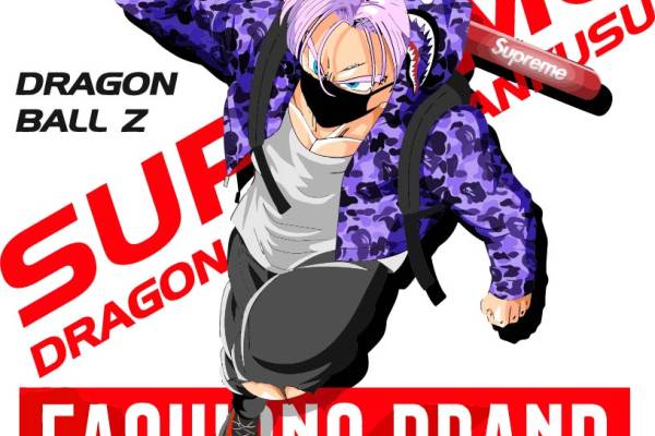 卡通动漫人物字母SUPREME印花矢量图服装裁片T恤烫图印花花型素材