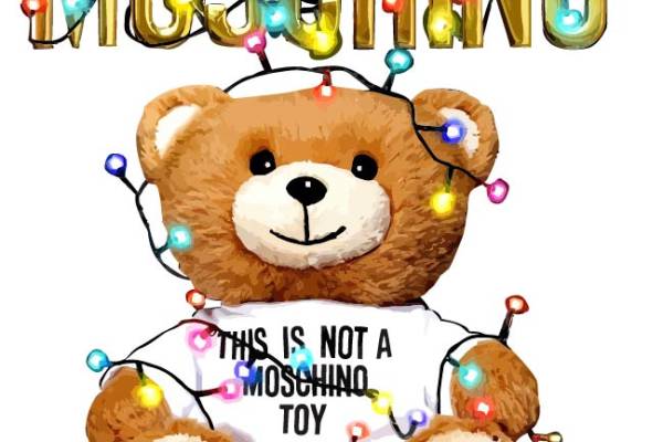 卡通动漫MOSCHINO熊印花矢量图服装裁片T恤烫图印花花型素材