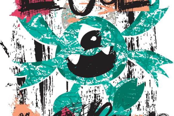 几何涂鸦字母印花矢量图服装裁片T恤烫图印花花型素材