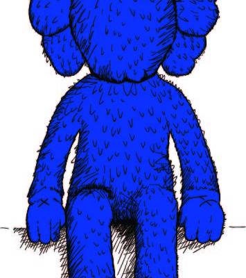 潮流品牌Kaws卡通形象印花矢量图服装裁片T恤烫图印花花型素材