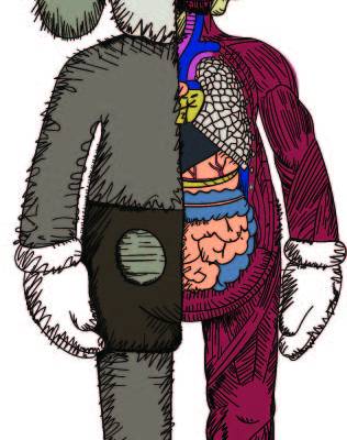 潮流品牌Kaws卡通形象印花矢量图服装裁片T恤烫图印花花型素材
