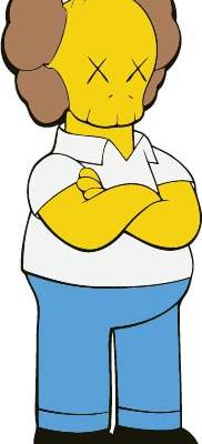 潮流品牌Kaws卡通形象印花矢量图服装裁片T恤烫图印花花型素材