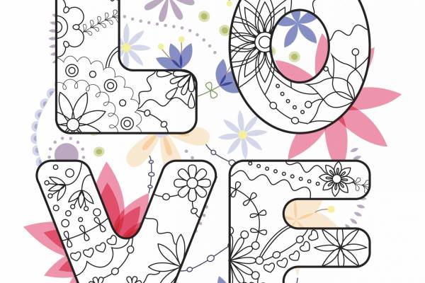 几何花纹字母LOVE印花矢量图服装裁片T恤烫图印花花型素材