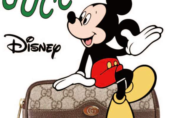 GUCCI字母米奇拼接印花矢量图服装裁片T恤烫图印花花型素材