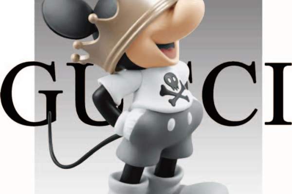 GUCCI字母米奇皇冠图案拼接印花矢量图服装裁片T恤烫图印花花型素材