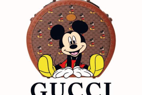 卡通动漫米老鼠图案字母GUCCI拼接印花矢量图服装裁片T恤烫图印花花型素材