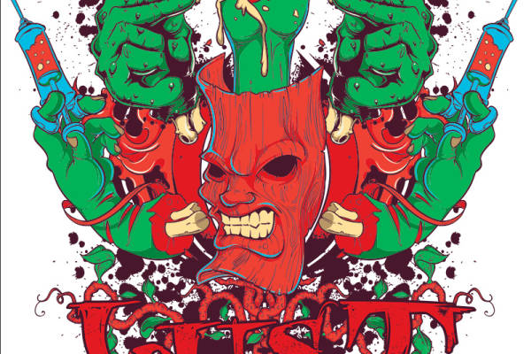 搞怪几何涂鸦字母拼接印花矢量图服装裁片T恤烫图印花花型素材