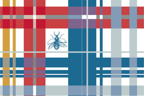 多彩线条几何拼接格子印花昆虫图案服装纺织面料数码印花花型素材