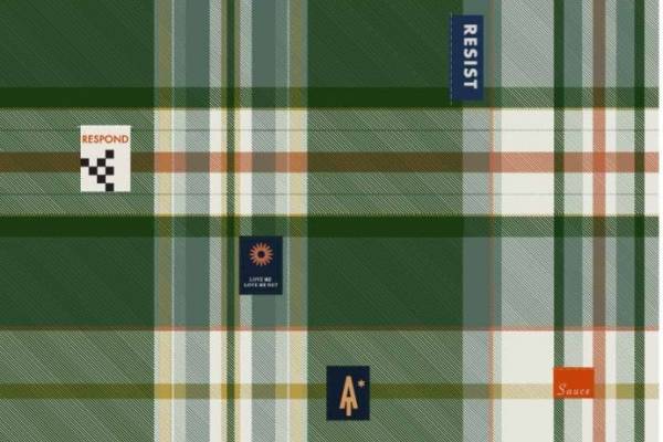 几何线条格子洗水唛印花矢量图服装纺织面料数码印花花型素材