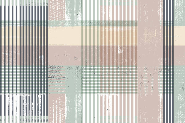 几何线条格子拼接印花矢量图服装纺织面料数码印花花型素材