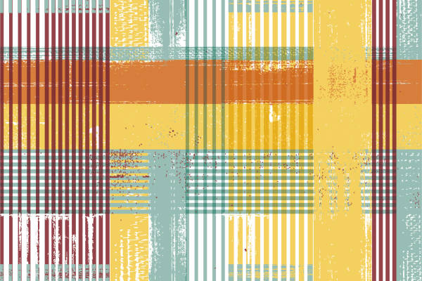 几何线条格子拼接印花矢量图服装纺织面料数码印花花型素材