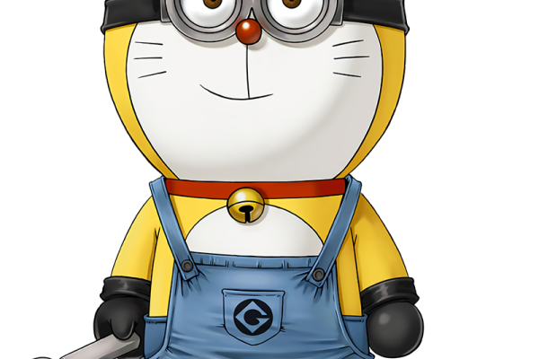 哆啦A梦小黄人造型印花免扣图服装裁片T恤烫图印花花型素材