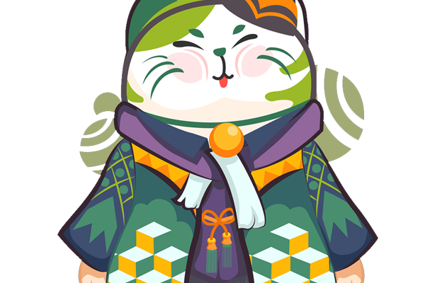 手绘卡通日式招财猫印花矢量图服装裁片T恤烫图印花花型素材