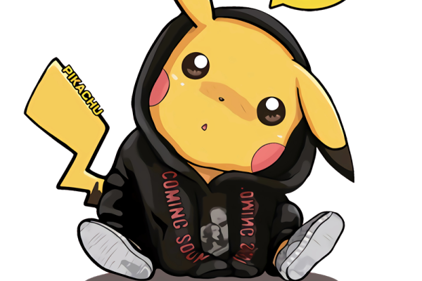 卡通动漫皮卡丘字母印花免扣图服装裁片T恤烫图印花花型素材