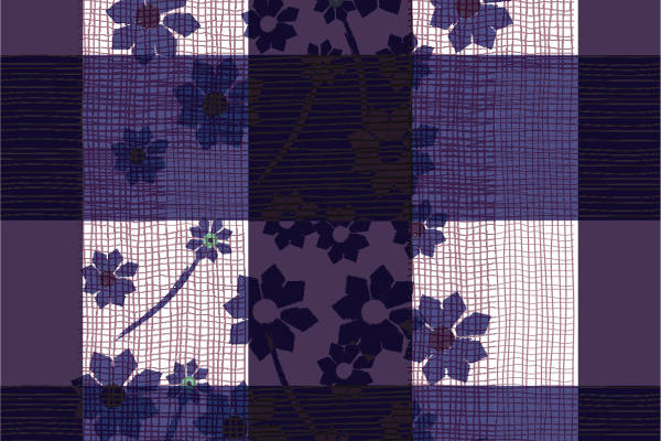 几何线条格子花朵印花矢量图服装纺织面料数码印花花型素材