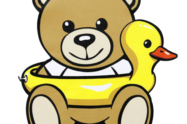 卡通动漫莫斯奇诺熊大黄鸭印花矢量图服装裁片T恤烫图印花花型素材