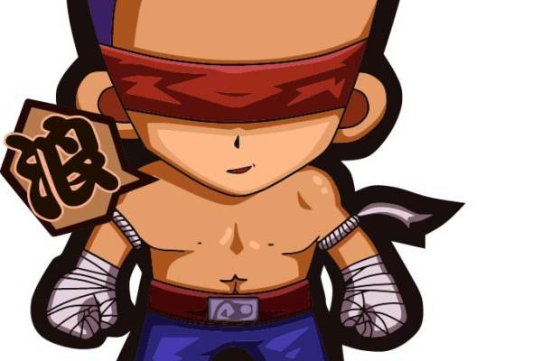 卡通英雄联盟盲僧泰拳印花矢量图服装裁片T恤烫图印花花型素材